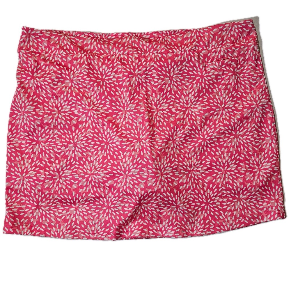 Pebble Beach Skort Womens XL Pink Floral Jersey Athletic Golf‎ Pockets Stretch